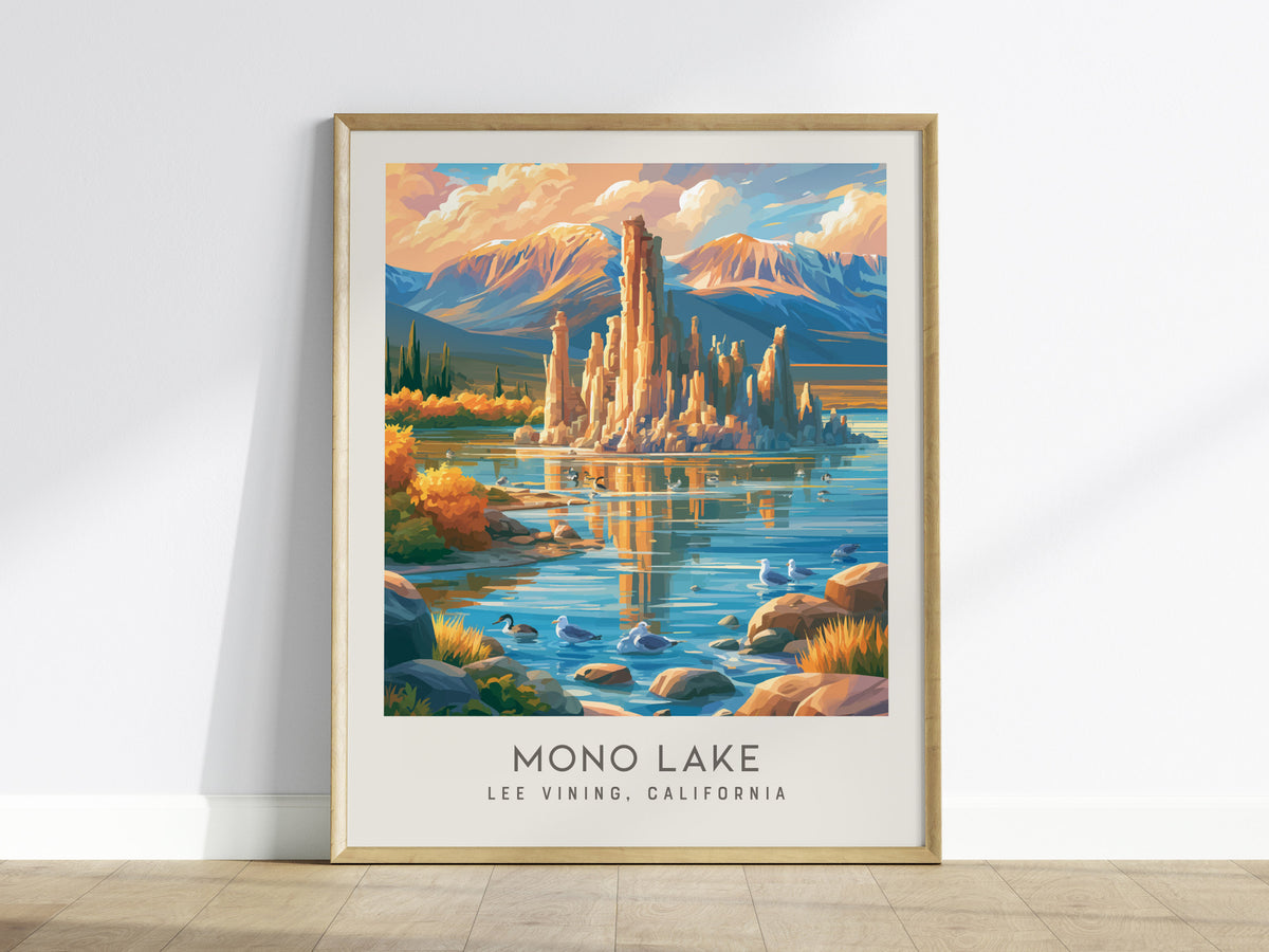 Mono Lake Matte Border Poster | Lee Vining, California Travel Wall Art — framed wall art