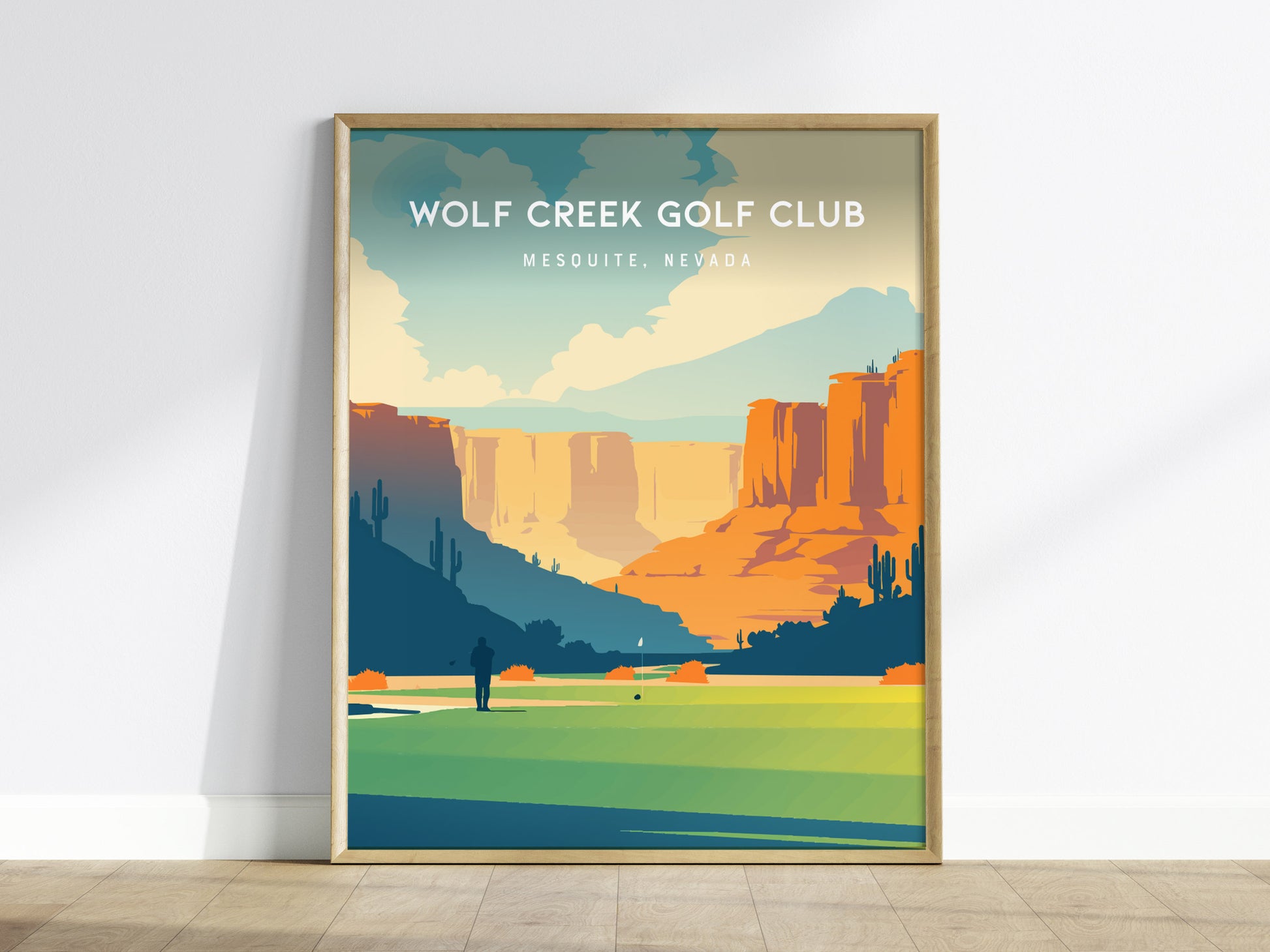 Wolf Creek Golf Club, Mesquite, Nevada Poster | Desert Canyon Links Golfer Gift Wall Art — framed wall art