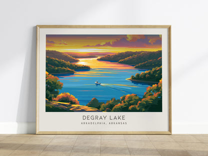 DeGray Lake Landscape Matte Border Poster | Arkadelphia, Arkansas Travel Gift — framed wall art