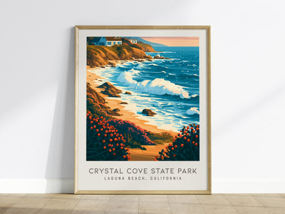 Crystal Cove State Park Matte Border Poster | Laguna Beach, California Travel Wall Art — framed wall art