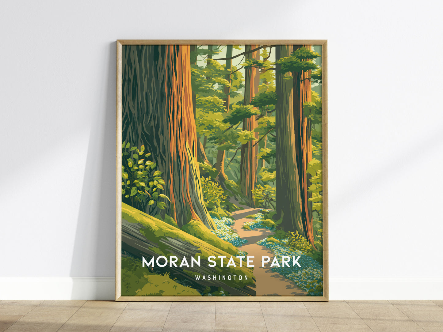 Moran State Park, Washington Poster | Mountain Lake & Evergreen Forest Wall Art — framed wall art