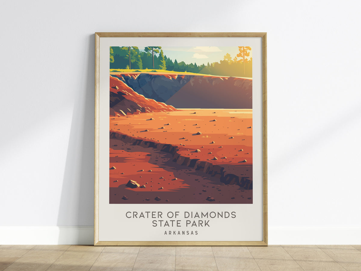 Crater of Diamonds State Park Matte Border Poster | Arkansas Destination Print Travel Wall Art — framed wall art