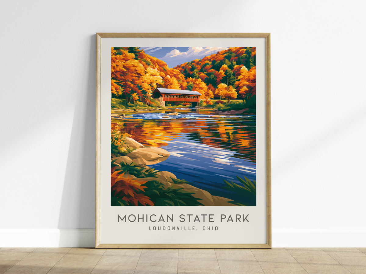 Mohican State Park Matte Border Poster | Loudonville, Ohio Destination Print — framed wall art