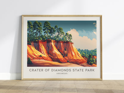 Crater of Diamonds State Park Landscape Matte Border Poster | Arkansas Travel Gift Framed or Unframed — framed wall art