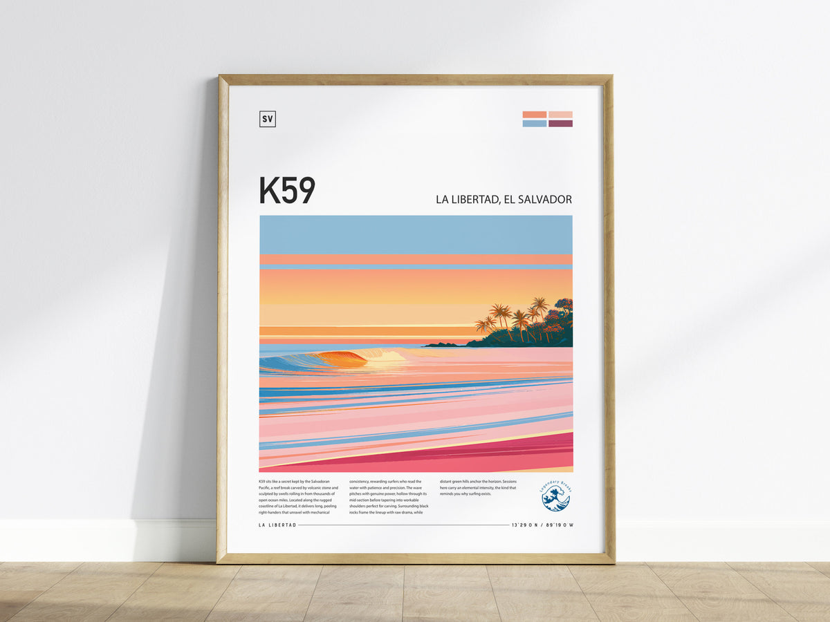 K59, La Libertad, El Salvador Poster | Tropical Surf Wall Art — framed wall art