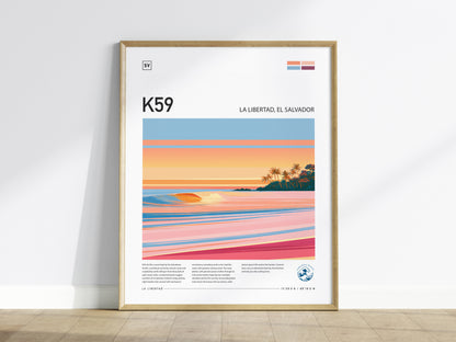 K59, La Libertad, El Salvador Poster | Tropical Surf Wall Art — framed wall art