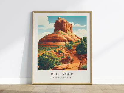 Bell Rock Matte Border Poster | Sedona, Arizona Travel Wall Art — framed wall art
