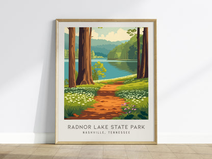 Radnor Lake State Park Matte Border Poster | Nashville, Tennessee Destination Print — framed wall art