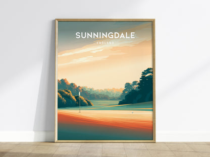 Sunningdale, England Poster | Classic Links Golfer Gift Wall Art — framed wall art