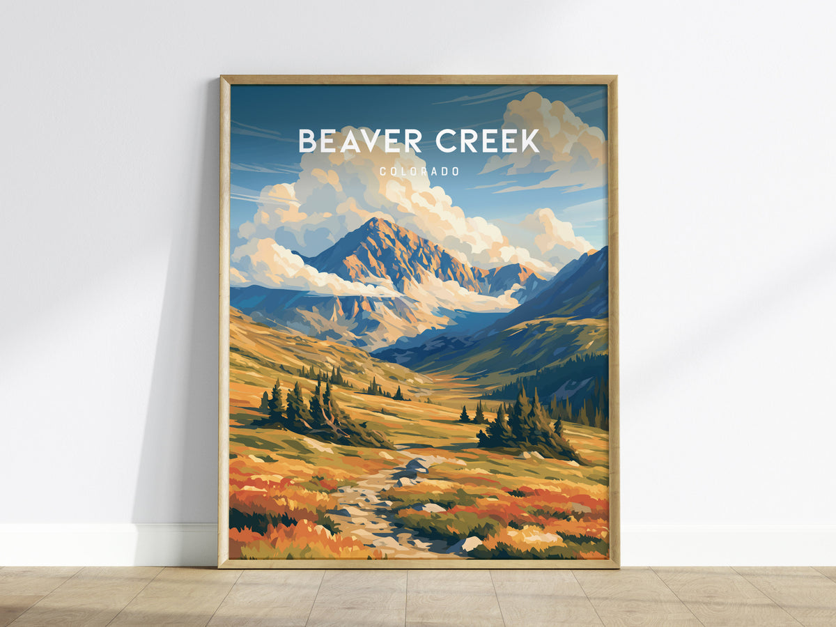 Beaver Creek, Colorado Poster | Alpine Village & Ski Mountain Wall Art — framed wall art