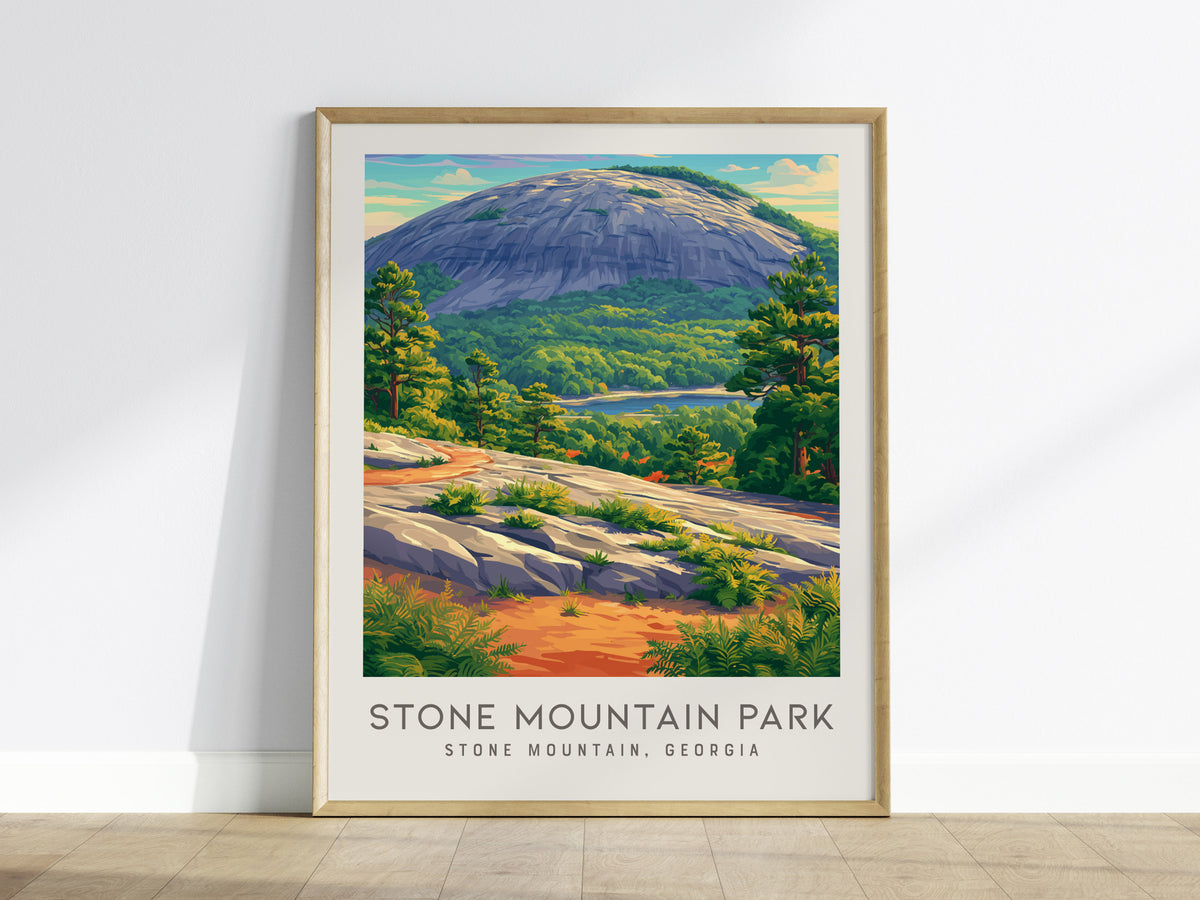 Stone Mountain Park Matte Border Poster | Stone Mountain, Georgia Destination Print — framed wall art
