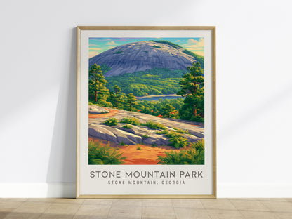 Stone Mountain Park Matte Border Poster | Stone Mountain, Georgia Destination Print — framed wall art