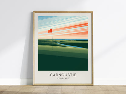 Carnoustie Matte Border Poster | Scotland Links Poster Golf Wall Art — framed wall art