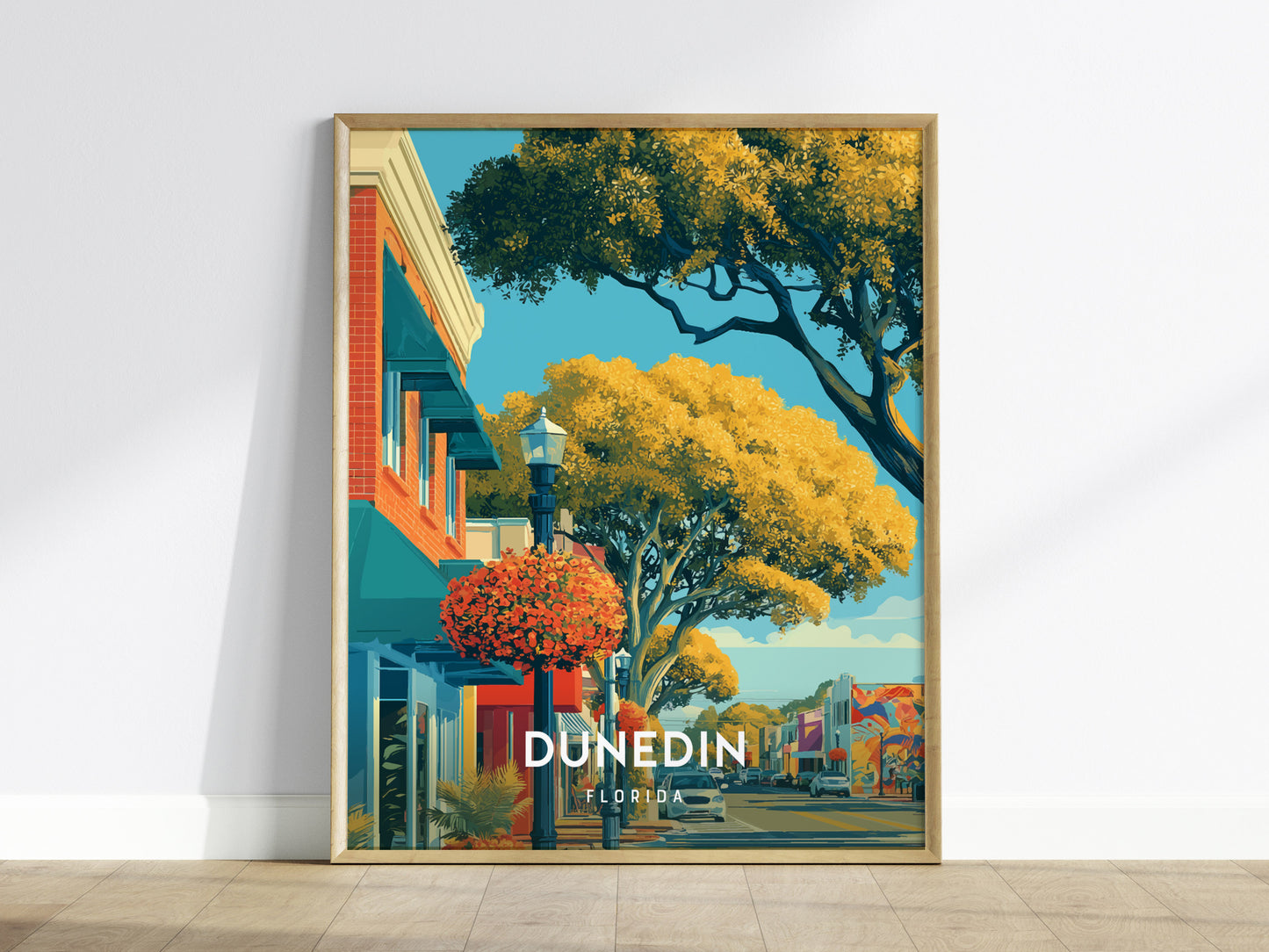 Dunedin, Florida Poster | Honeymoon Island Sunset Coastal Wall Art — framed wall art