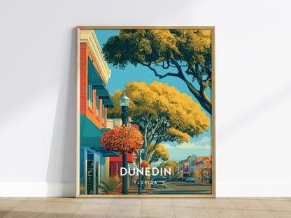 Dunedin, Florida Poster | Honeymoon Island Sunset Coastal Wall Art — framed wall art