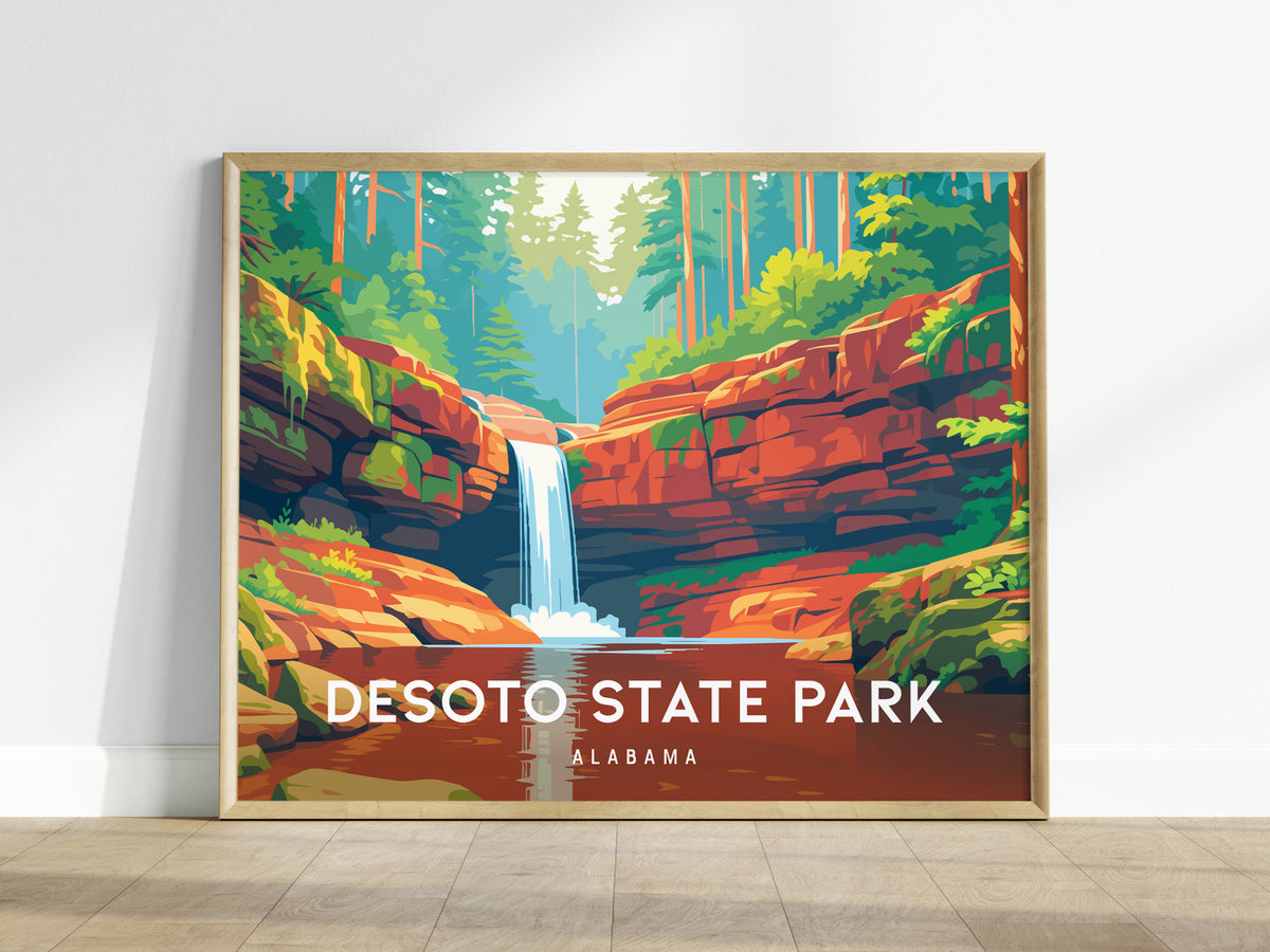 DeSoto State Park Landscape Poster | Alabama Vacation Wall Art — framed wall art