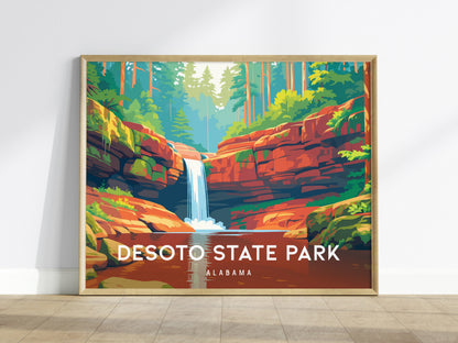 DeSoto State Park Landscape Poster | Alabama Vacation Wall Art — framed wall art