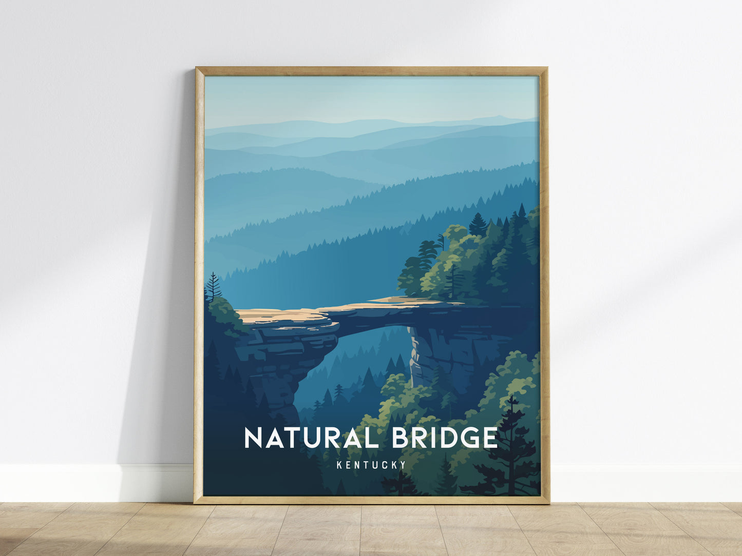 Natural Bridge, Kentucky Poster | Ancient Stone Arch Forest Wall Art — framed wall art