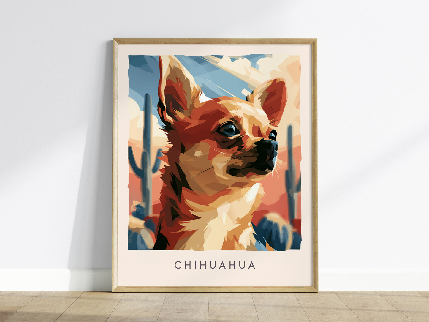 Chihuahua Poster | Bold Desert Dog Portrait Wall Art — framed wall art
