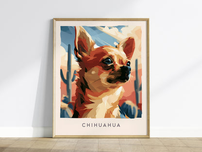 Chihuahua Poster | Bold Desert Dog Portrait Wall Art — framed wall art
