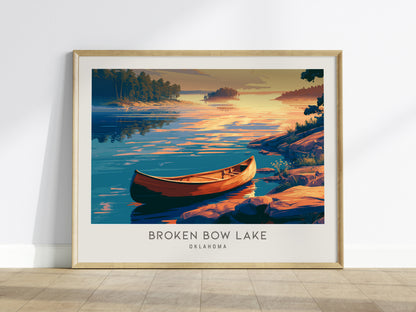 Broken Bow Lake Landscape Matte Border Poster | Oklahoma Travel Wall Art — framed wall art