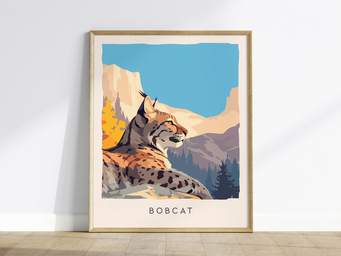 Bobcat Wildlife Poster | Fierce & Beautiful Wildcat Wall Art — framed wall art