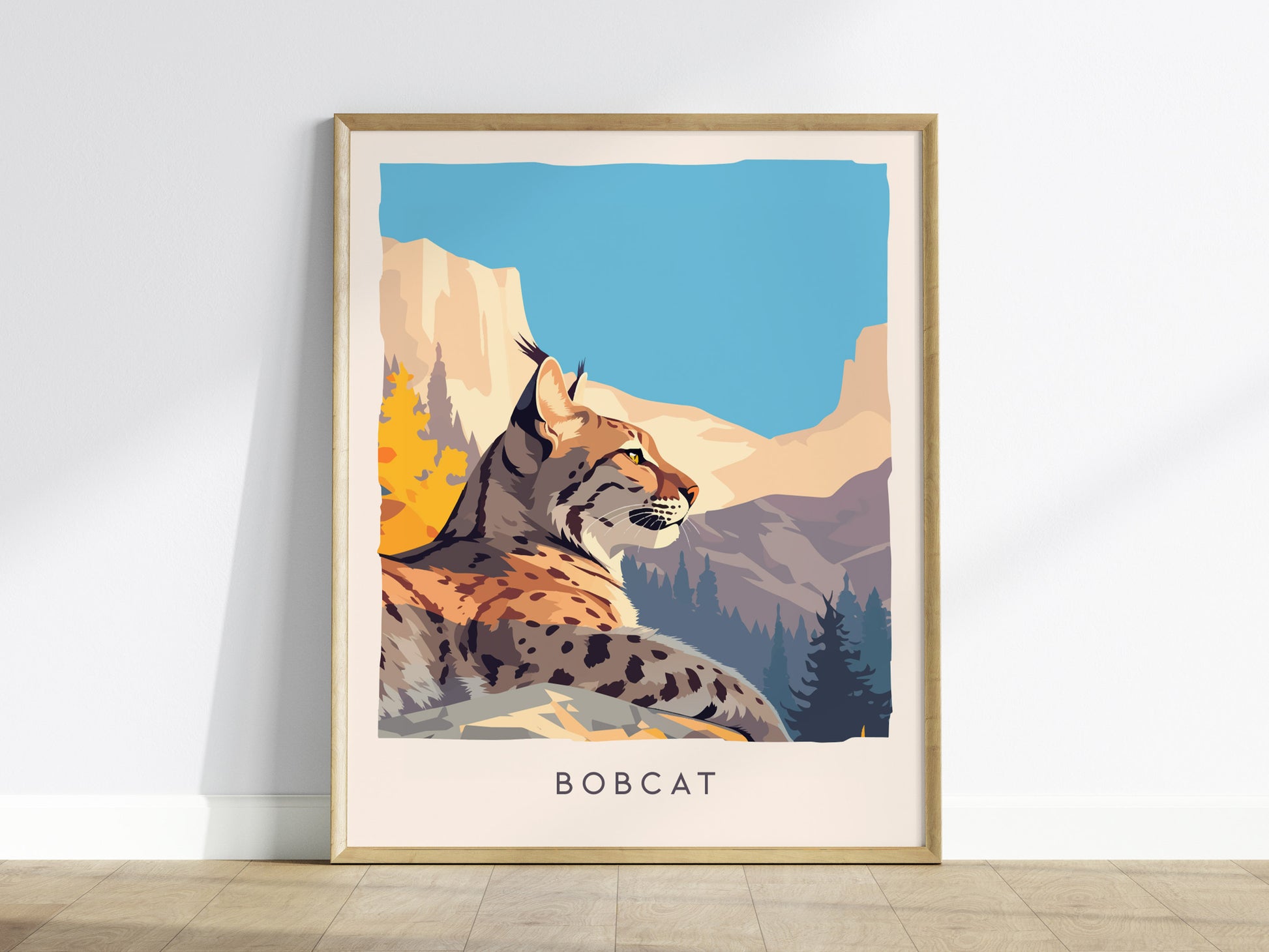 Bobcat Wildlife Poster | Fierce & Beautiful Wildcat Wall Art — framed wall art