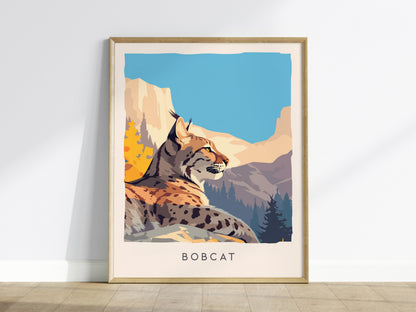 Bobcat Wildlife Poster | Fierce & Beautiful Wildcat Wall Art — framed wall art