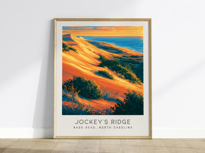 Jockey's Ridge Matte Border Poster | Nags Head, North Carolina Coastal Beach Decor — framed wall art