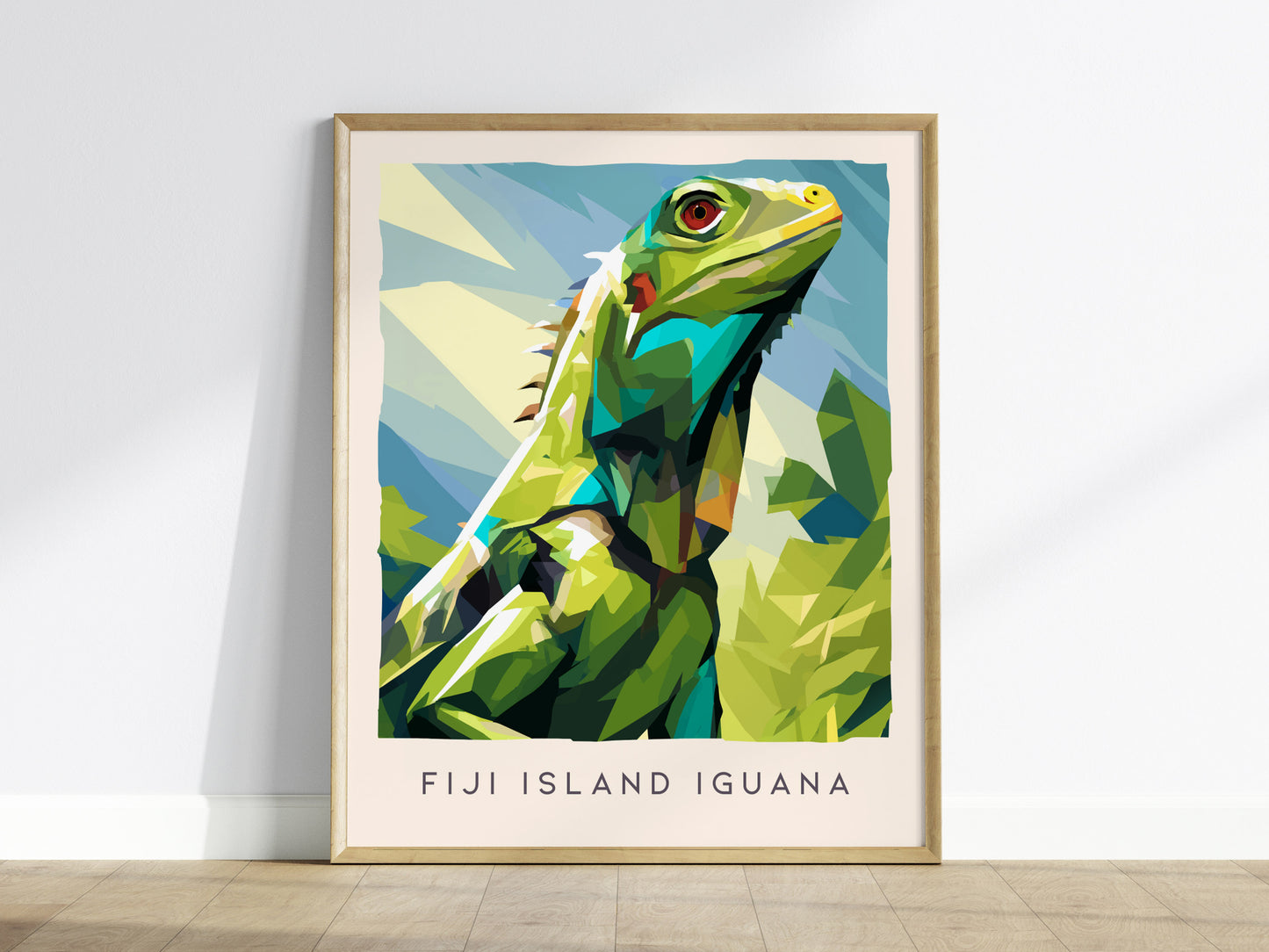 Fiji Island Iguana Poster | Tropical Reptile Paradise Wildlife Wall Art — framed wall art