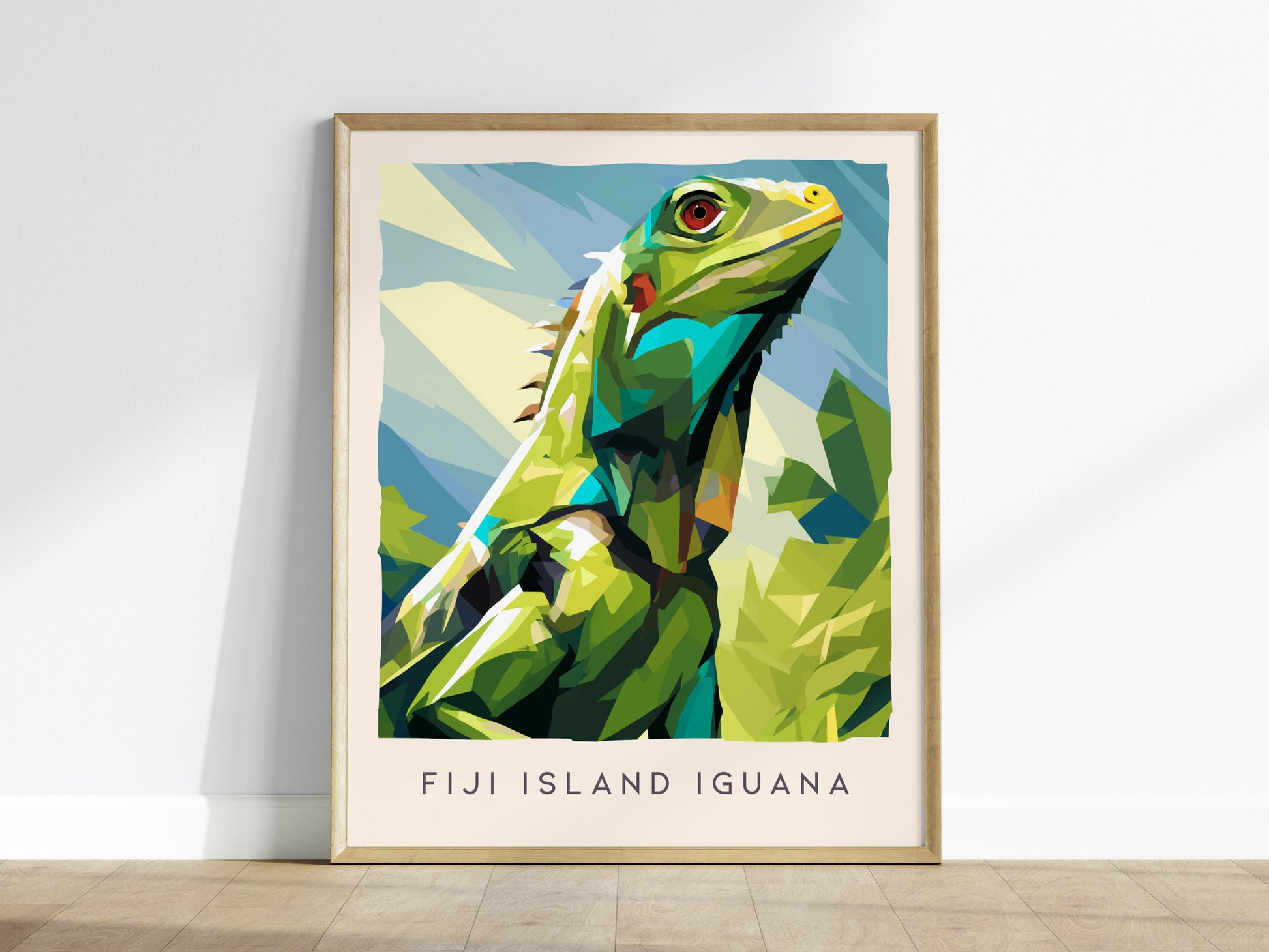 Fiji Island Iguana Poster | Tropical Reptile Paradise Wildlife Wall Art — framed wall art
