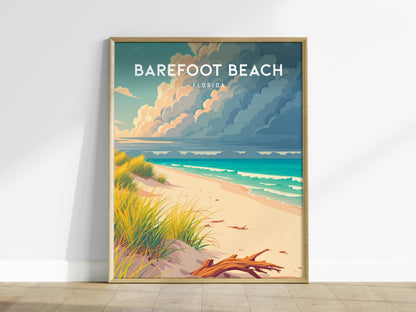 Barefoot Beach, Florida Poster | Sun-Drenched Gulf Coast Art Wall Art — framed wall art