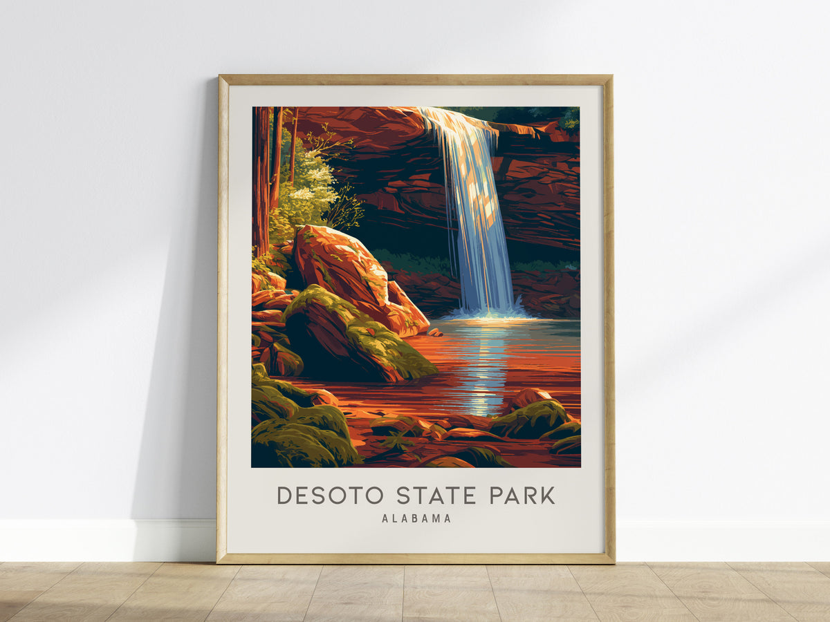 DeSoto State Park Matte Border Poster | Alabama Destination Print Travel Wall Art — framed wall art