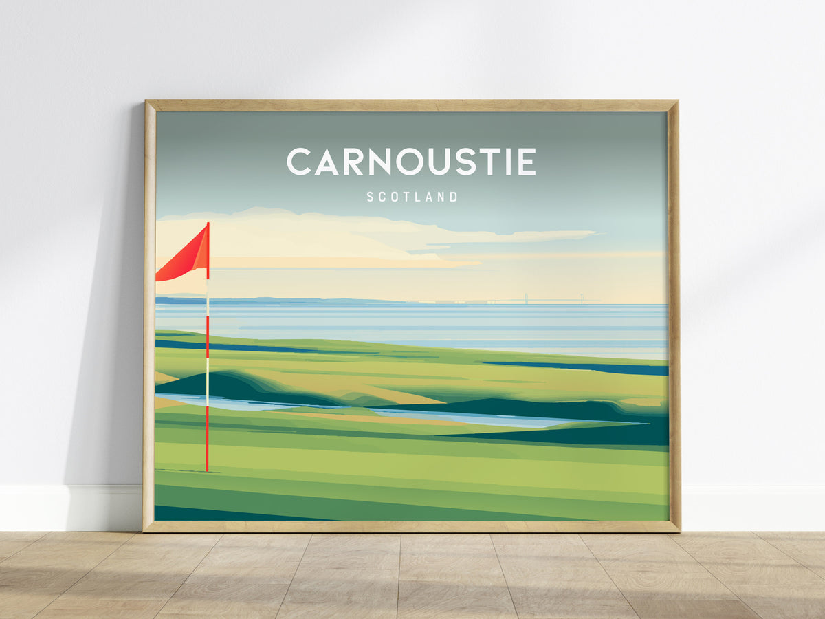 Carnoustie Landscape Poster | Scotland Golf Wall Art Framed or Unframed — framed wall art