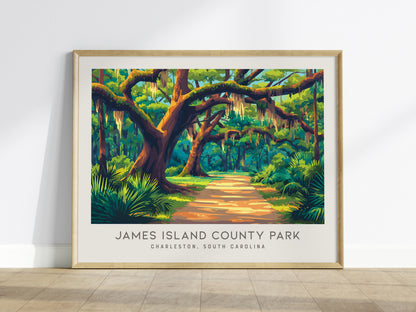 James Island County Park Landscape Matte Border Poster | Charleston, South Carolina Travel Wall Art — framed wall art