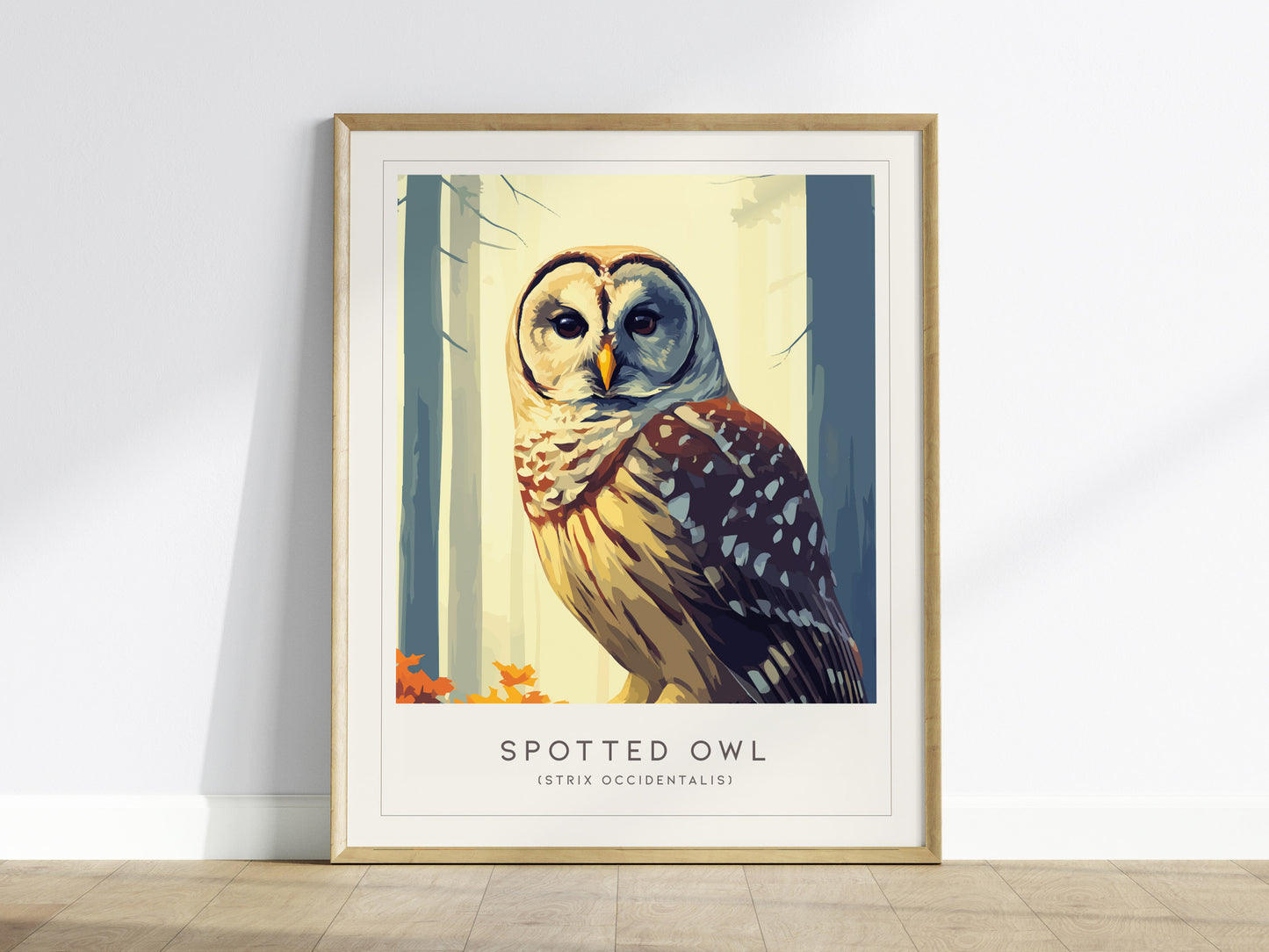 Spotted Owl Poster | Mysterious Forest Raptor Fine Wall Art — framed wall art