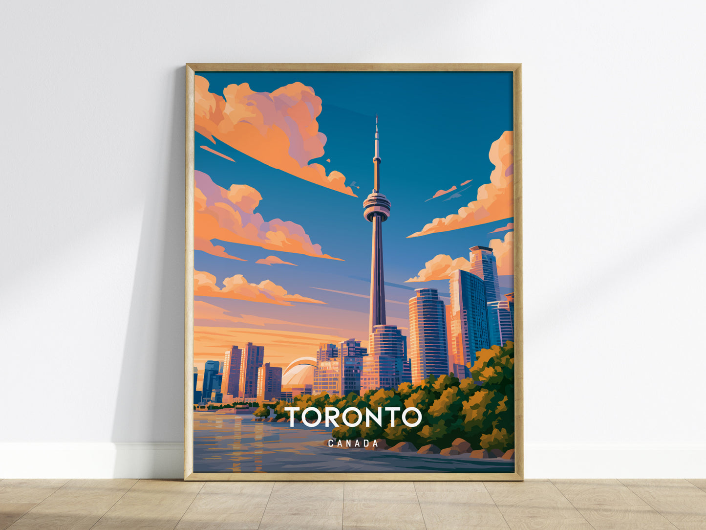 Toronto, Canada Poster | CN Tower & Skyline Cityscape Wall Art — framed wall art