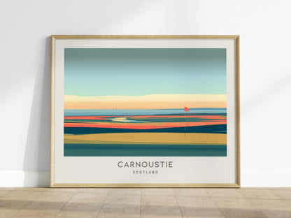 Carnoustie Landscape Matte Border Poster | Scotland Golf Course Print Travel Wall Art — framed wall art