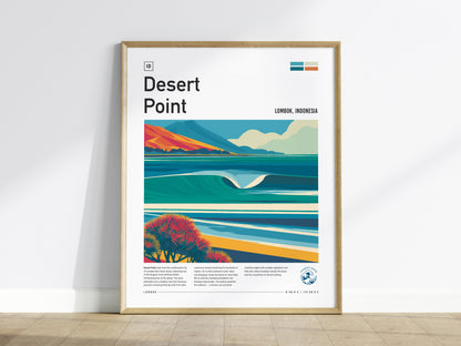 Desert Point, Lombok, Indonesia Poster | Surf Wall Art & Wave Print Wall Art — framed wall art