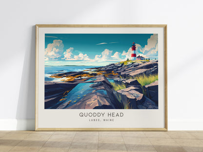 Quoddy Head Landscape Matte Border Poster | Lubec, Maine Destination Print — framed wall art