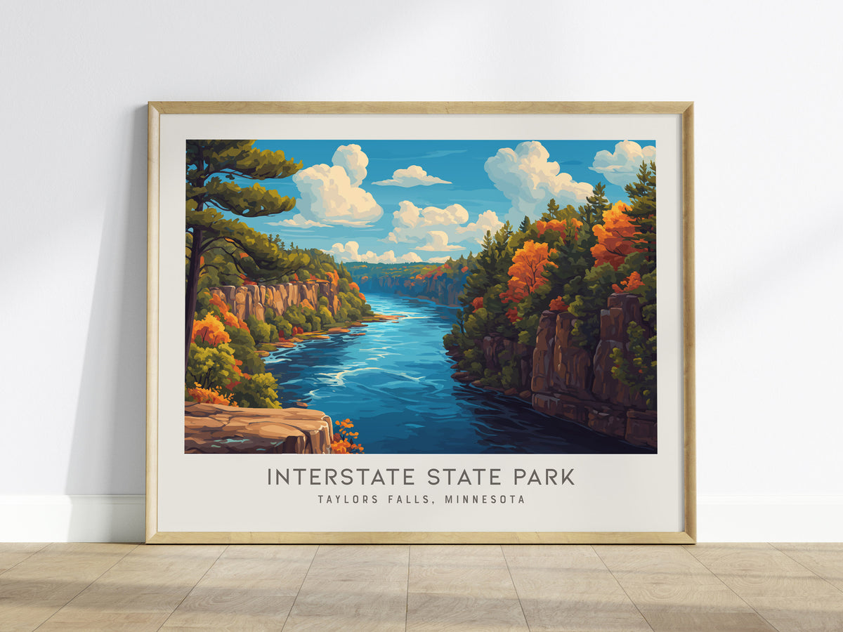 Interstate State Park Landscape Matte Border Poster | Taylors Falls, Minnesota Destination Print — framed wall art