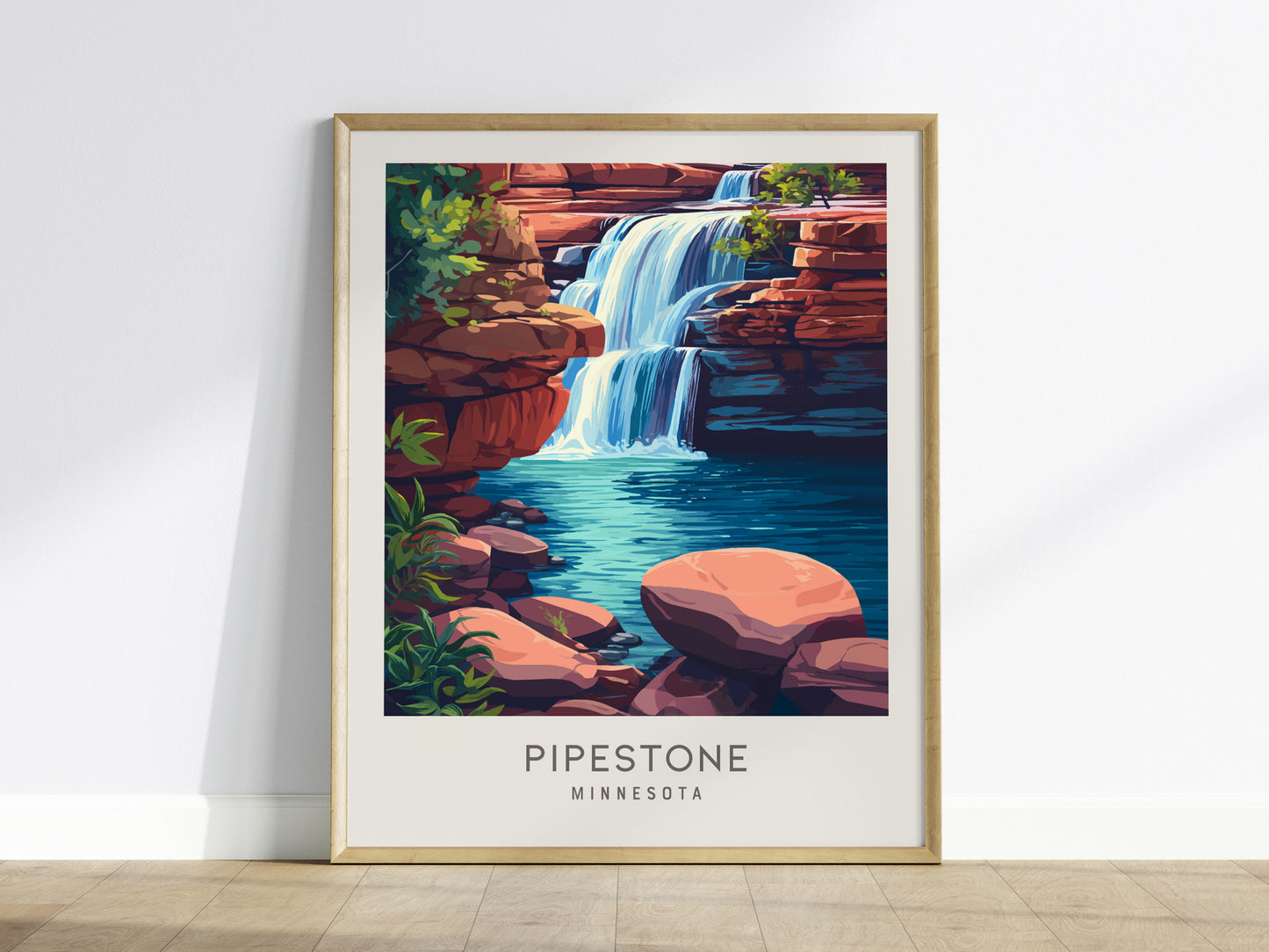 Pipestone Matte Border Poster | Minnesota Travel Wall Art — framed wall art