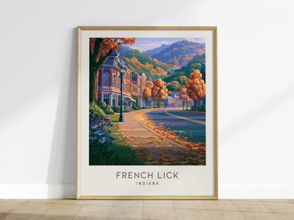 French Lick Matte Border Poster | Indiana Destination Print Travel Wall Art — framed wall art