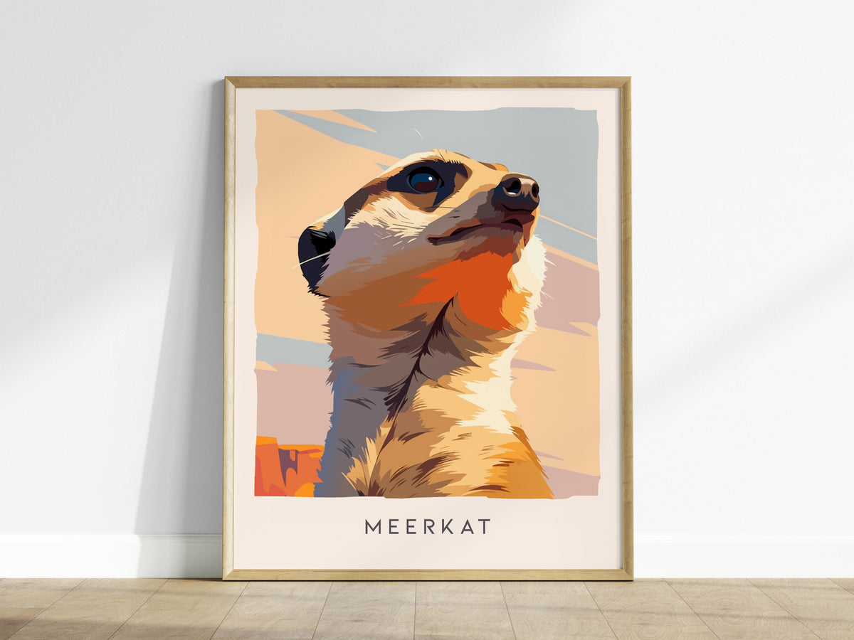 Meerkat, Suricata suricatta Poster | Bold Safari Wildlife Wall Art — framed wall art