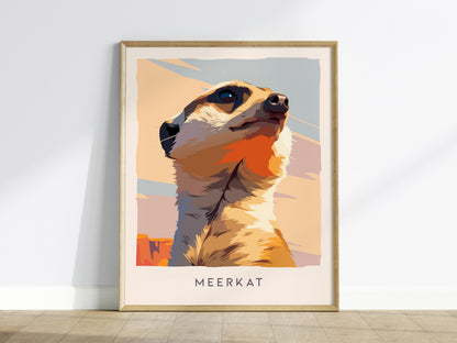 Meerkat, Suricata suricatta Poster | Bold Safari Wildlife Wall Art — framed wall art