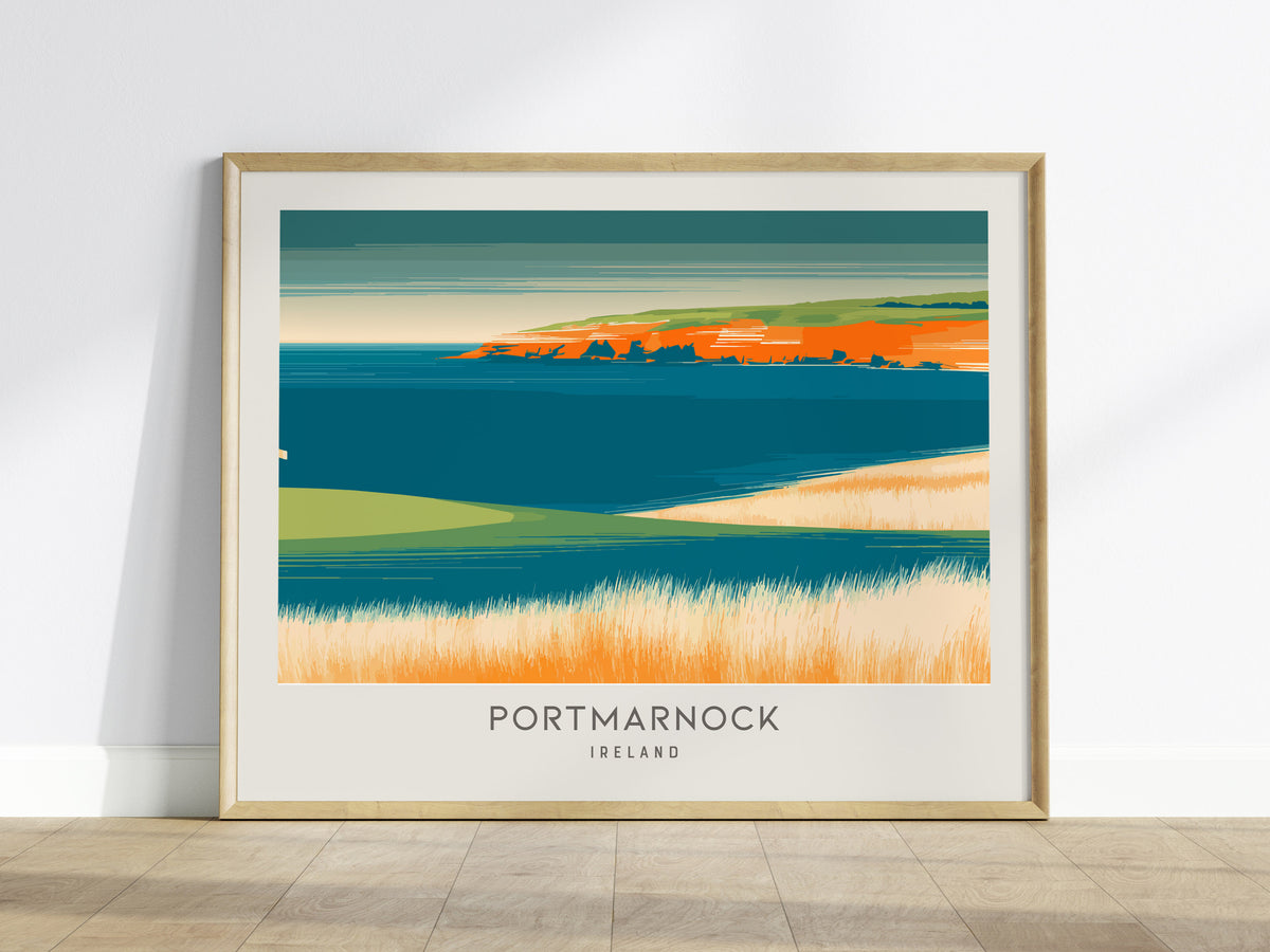 Portmarnock Landscape Matte Border Poster | Ireland Golf Wall Art & Framed or Unframed Decor — framed wall art