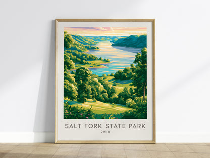Salt Fork State Park Matte Border Poster | Ohio Destination Print Travel Wall Art — framed wall art