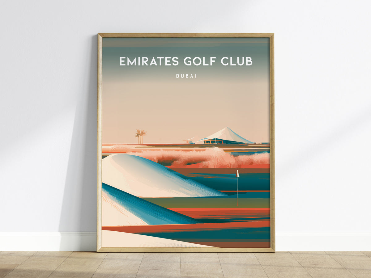 Emirates Golf Club, Dubai Poster | Golfer Gift & Links Wall Art — framed wall art