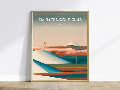 Emirates Golf Club, Dubai Poster | Golfer Gift & Links Wall Art — framed wall art