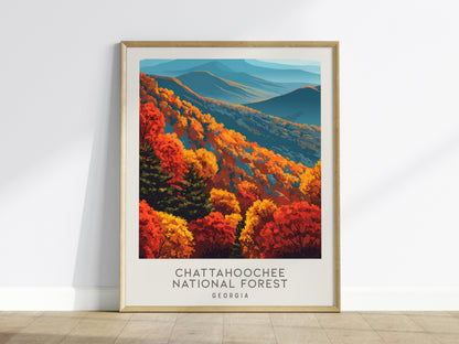 Chattahoochee National Forest Matte Border Poster | Georgia Travel Wall Art — framed wall art